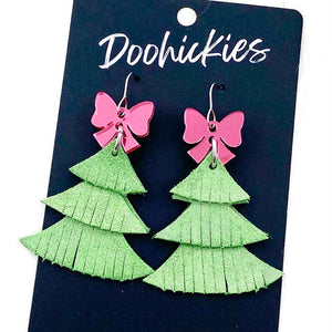 Dazzle Fringy Trees: Pink Bow & Green Dazzle