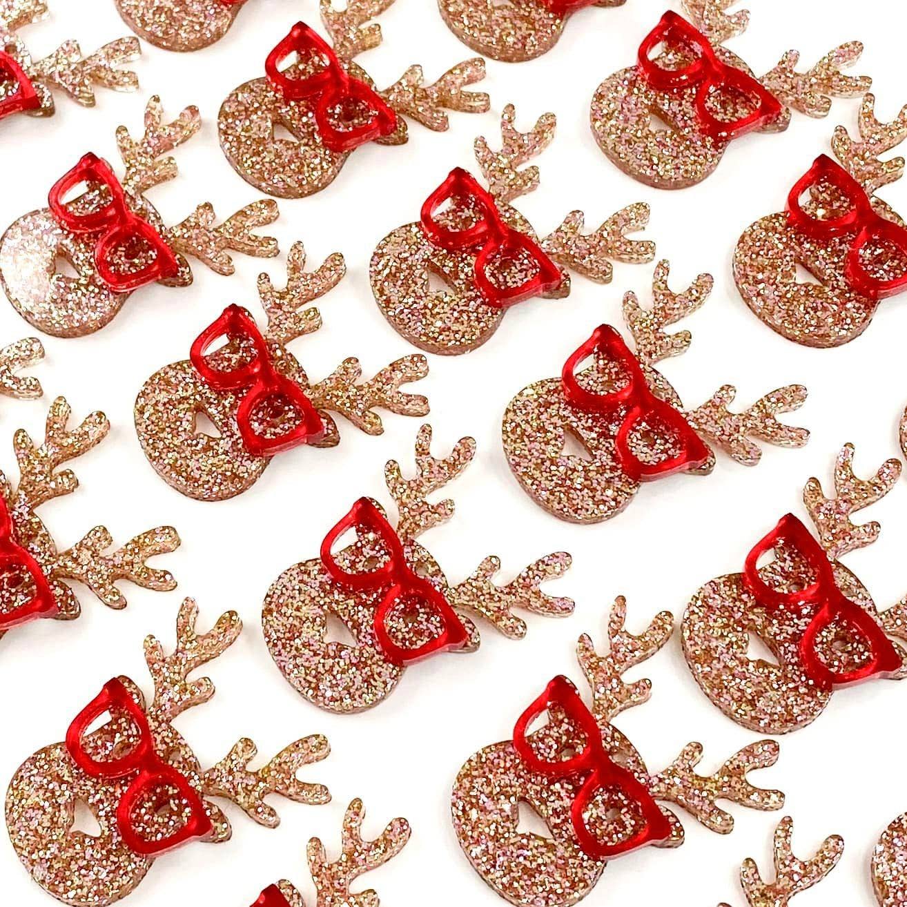 1.5" Nerdy Reindeer Dangles - Christmas Acrylic Earrings