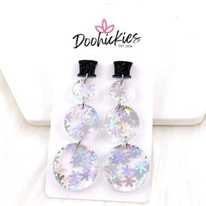 2.75" Snowman Dangles -Christmas Acrylic Earrings