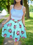 The Adelie Mint Floral Skirt