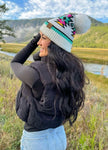 Southwestern Faux Fur Pom Beanie