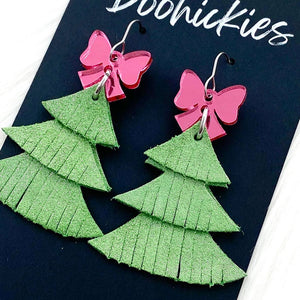 Dazzle Fringy Trees: Pink Bow & Green Dazzle