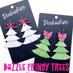 Dazzle Fringy Trees: Pink Bow & Green Dazzle