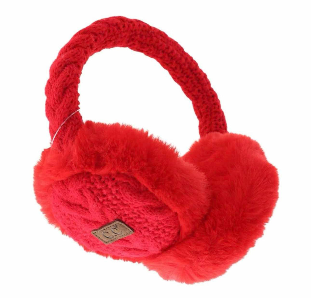 Cable Knit Faux Fur Earmuffs