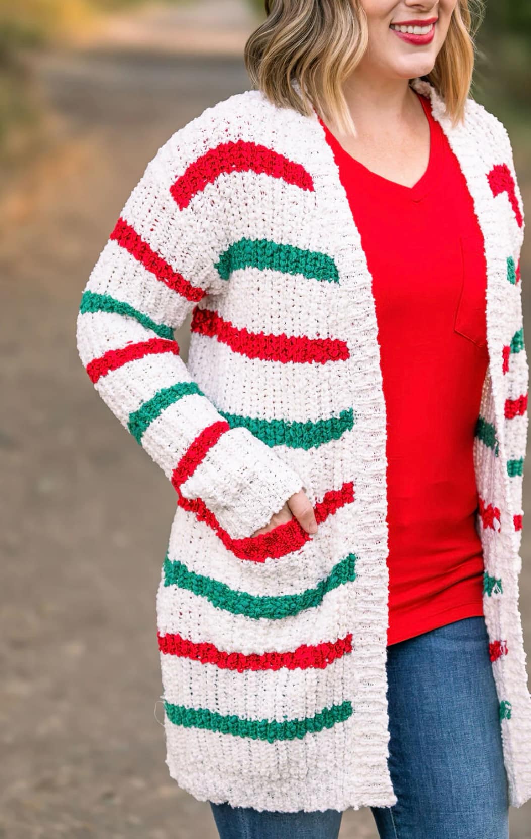 Christmas Stripe Chunky Cardigan