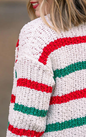 Christmas Stripe Chunky Cardigan