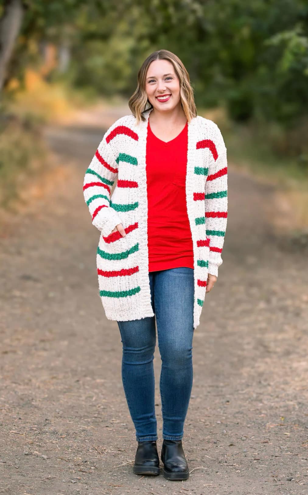 Christmas Stripe Chunky Cardigan