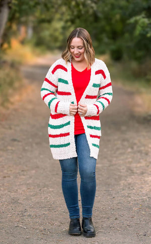 Christmas Stripe Chunky Cardigan