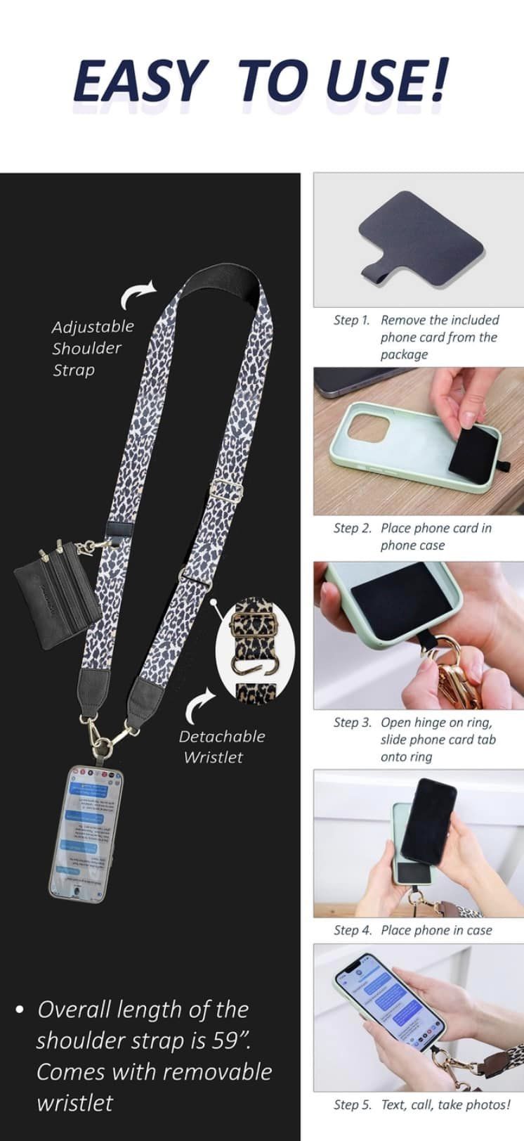 Clip & Go Crossbody Phone Lanyard w/ Pouch