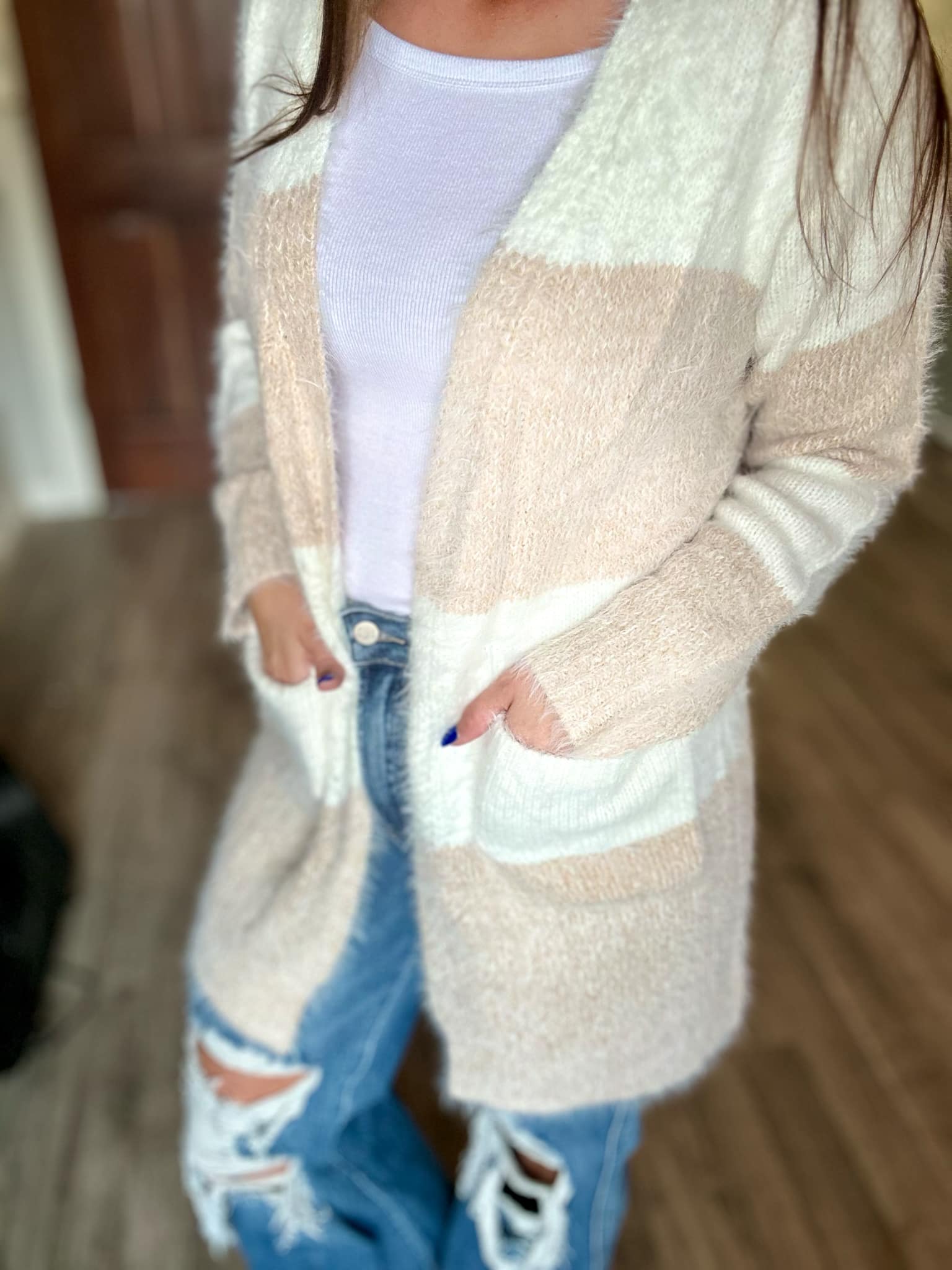 Cozy Kathryn Colorblock Cardigan