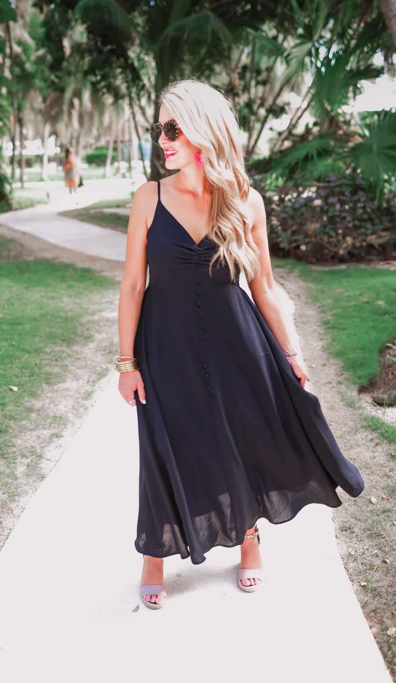 Easy to Please Button Maxi Dress