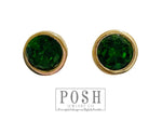 Emerald Rhinestone Post Earrings