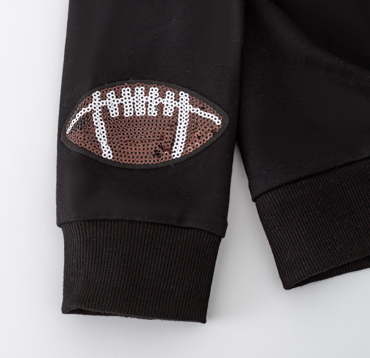 Football Sequined Sweater- Black