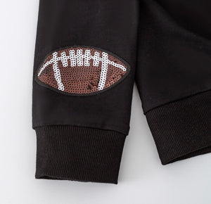 Football Sequined Sweater- Black