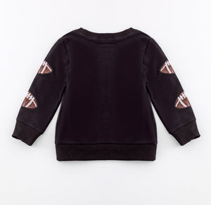 Football Sequined Sweater- Black