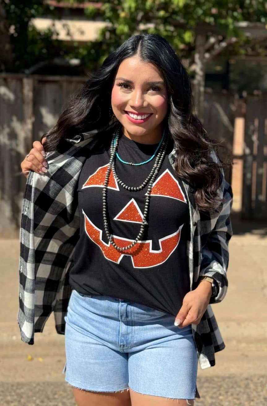 Glitter Jack O' Lantern Tee