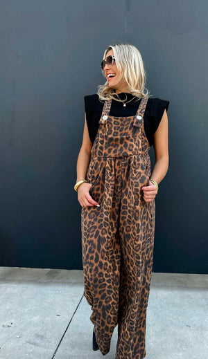 Karli Boho Overalls- Cheetah