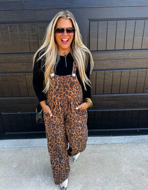 Karli Boho Overalls- Cheetah