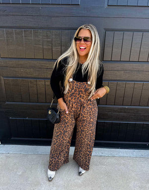 Karli Boho Overalls- Cheetah