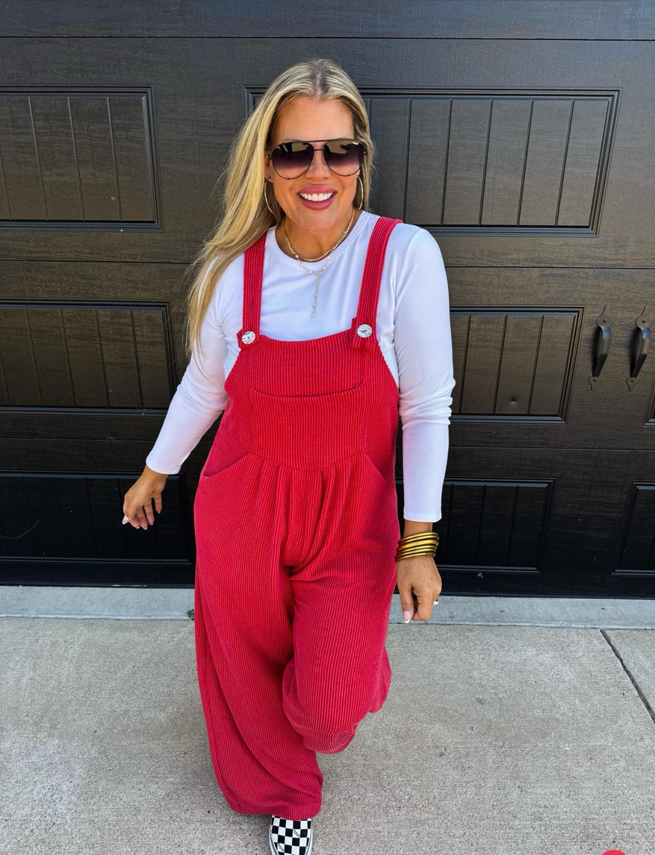 Karli Boho Overalls- Red