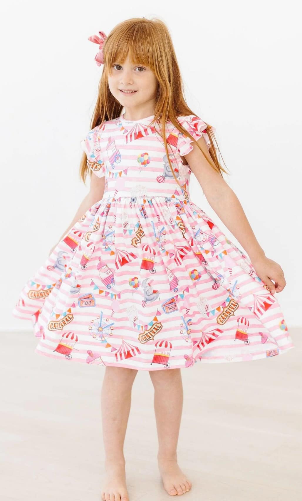 Off to the Circus Flutter Sleeve Twirl Dress