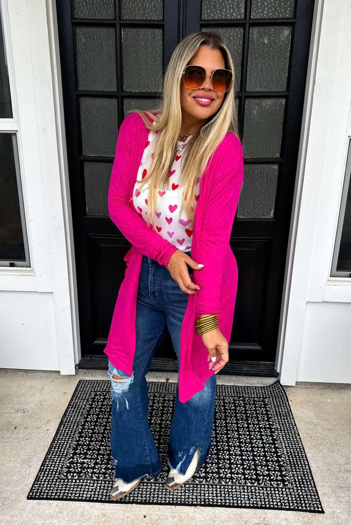 Sweetheart Sierra Cardigan- Fuchsia