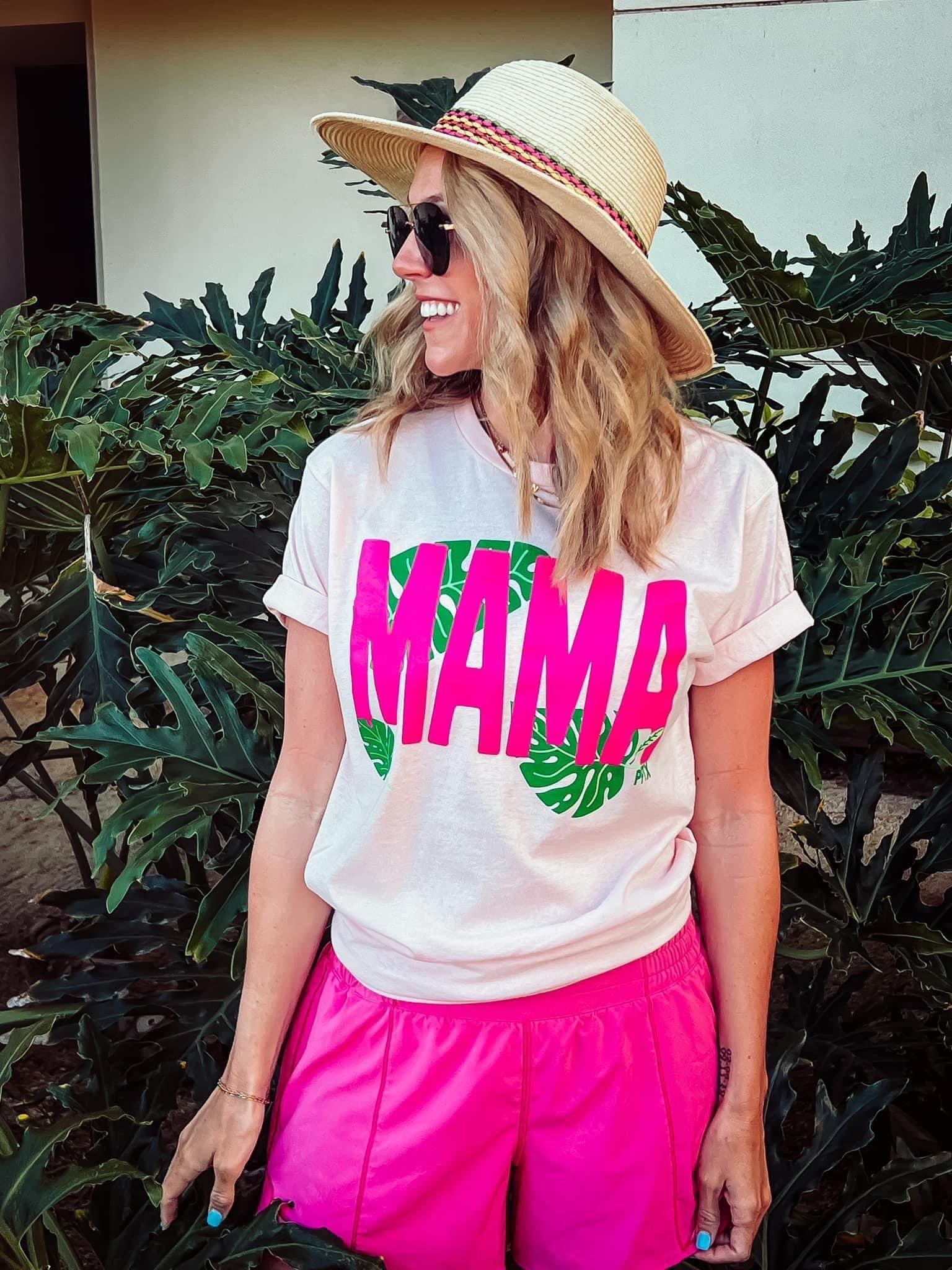 Pink Tropical Mama Tee