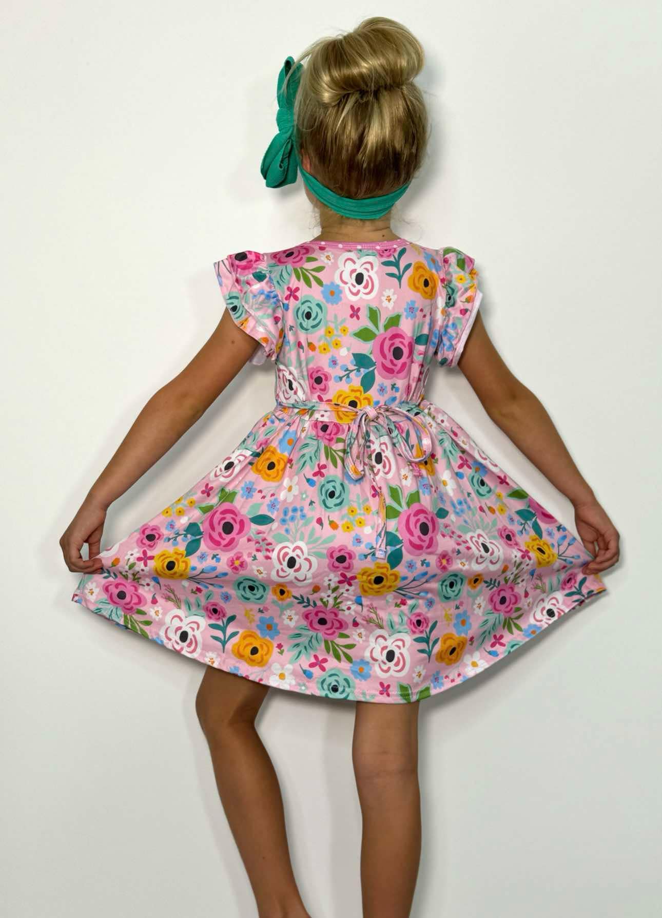 Vivid Blossoms Girls Twirl Dress