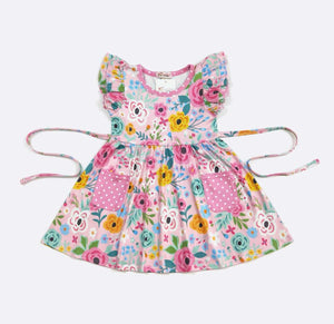 Vivid Blossoms Girls Twirl Dress