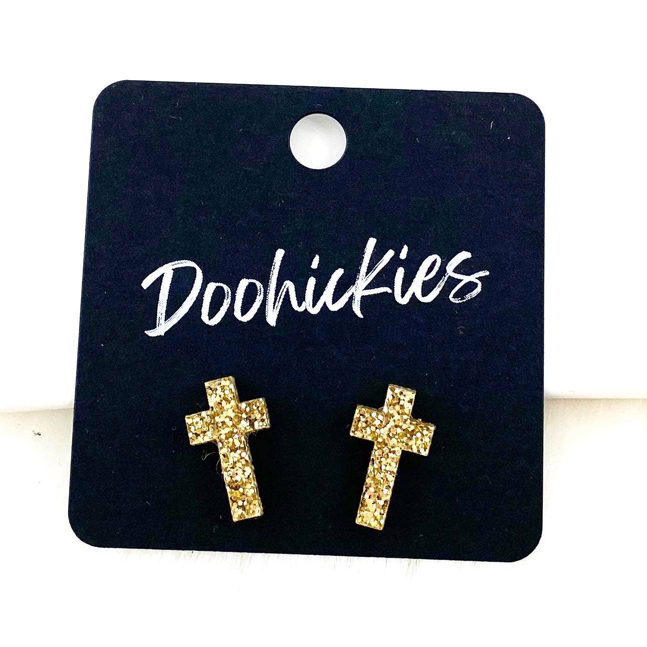 16mm Glitter Cross Singles: Glitter Gold